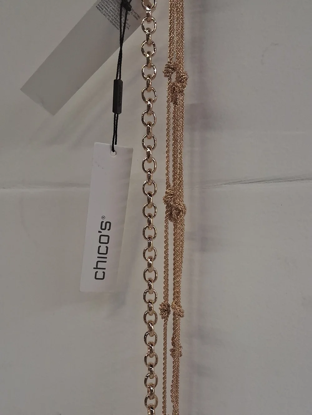 NWT Womens Chico's Gold Multi-Strand Belt Chain Sz. M/L